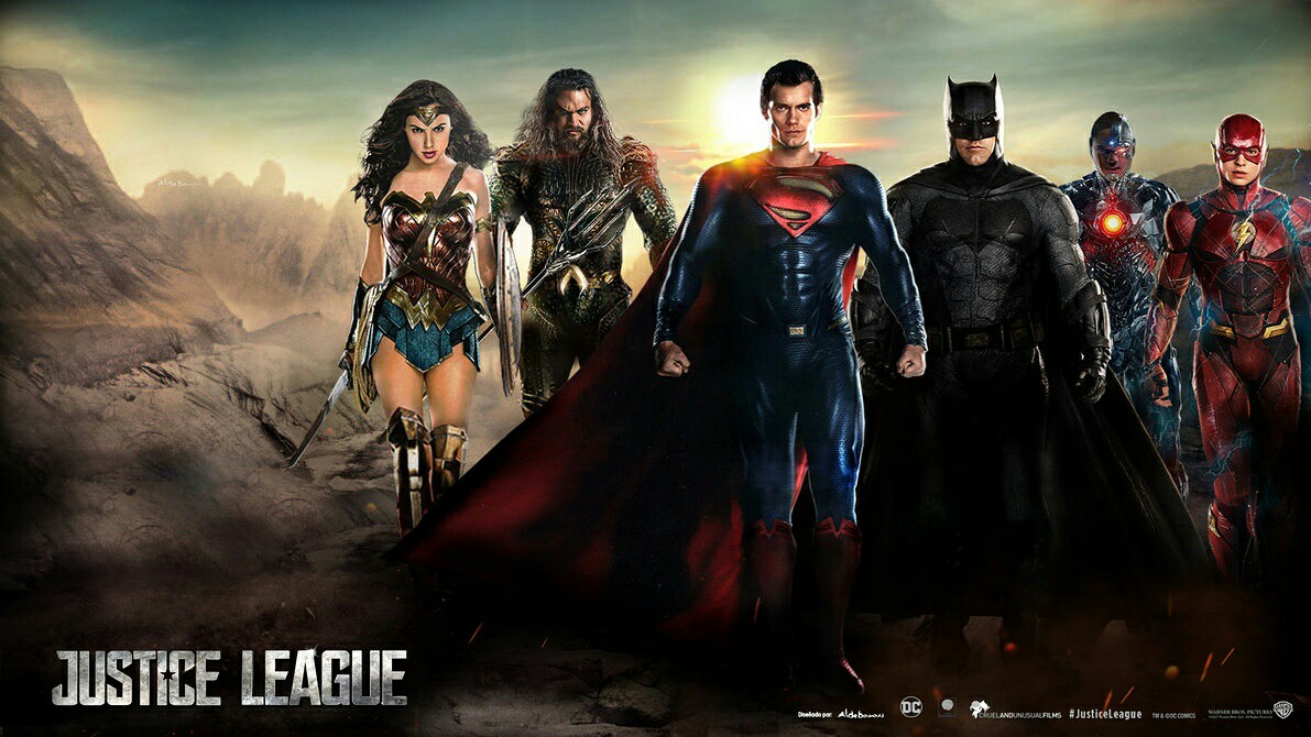 Стилизованный постер «Лиги Справедливости» из вселенной DC