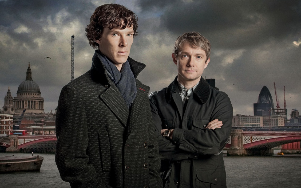 Кадры со съёмочной площадки четвёртого сезона «Шерлока»…